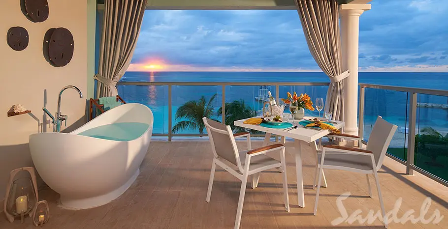 Beachfront Honeymoon One-Bedroom Butler Suite w Balcony Tranquility Soaking Tub 1 of 6