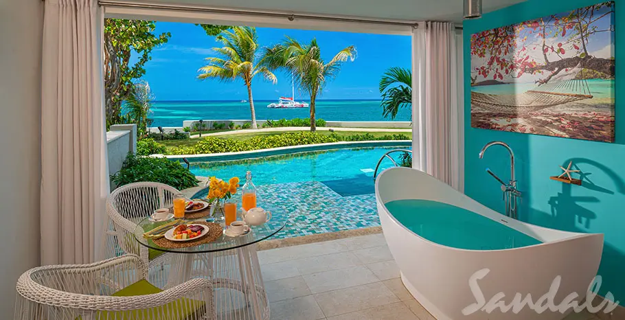 Oceanfront Swim-up Butler Suite w Patio Tranquility Soaking Tub 2 of 7