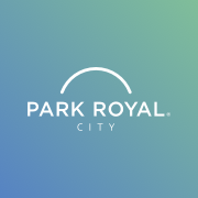 Park Royal City teal background logo