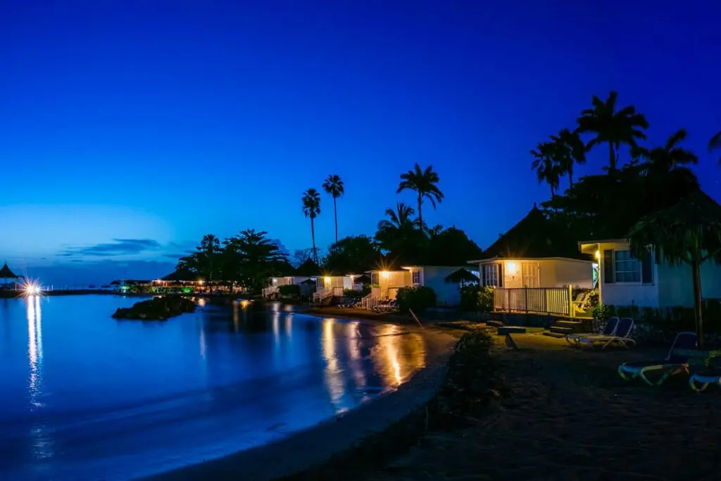 Royal Decameron Club Caribbean beach view at night