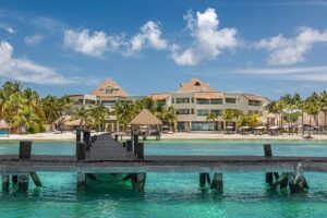 isla mujeres palace boat dock and beach view